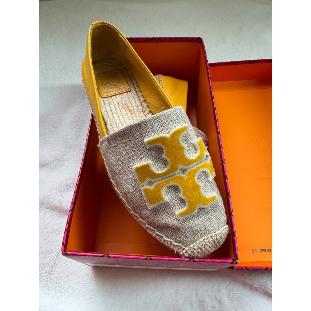 Tory Burch Flat Two- Tone Logo Espadrilles - Size 7- Excellent Condition